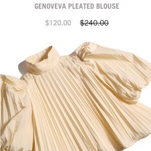 TIA CIBANI Genoveva Pleated blouse, 3/4 yo